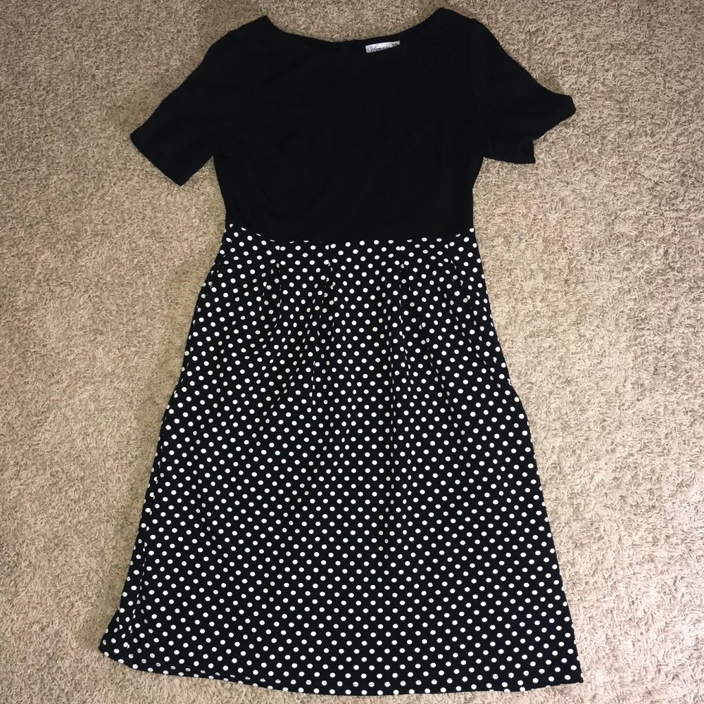 VfEmage black and white polka dot dress